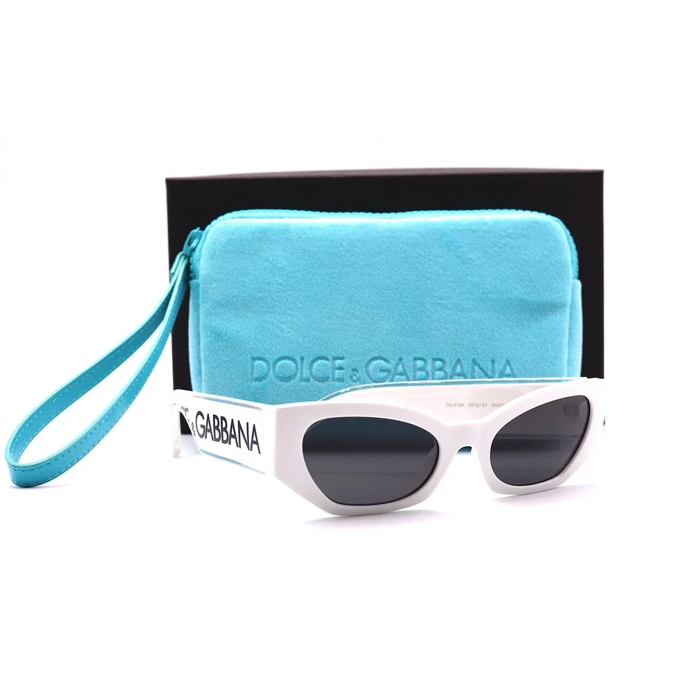 DOLCE&GABBANA DG6186 WHITE DARK GREY LENS AUTHENTIC SUNGLASSES